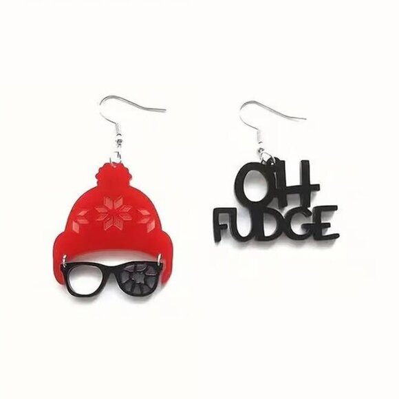 A Christmas Story OH FUDGE! Dangle Earrings - Picture 1 of 4